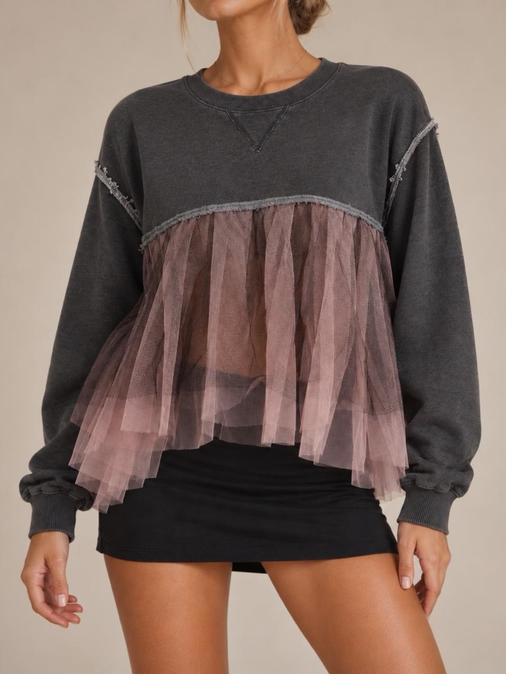 Urban outfitters tulle crewneck